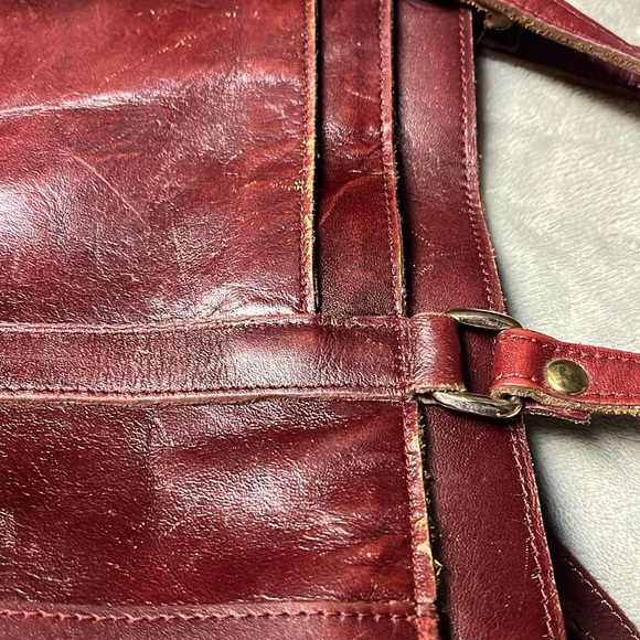 Merlot Leather Satchel Hand Bag - Picture 11 of 16